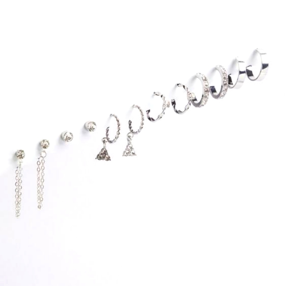 Torrid Silver Tone Stud and Hoops Earrings  Set of 6 Jewelry
